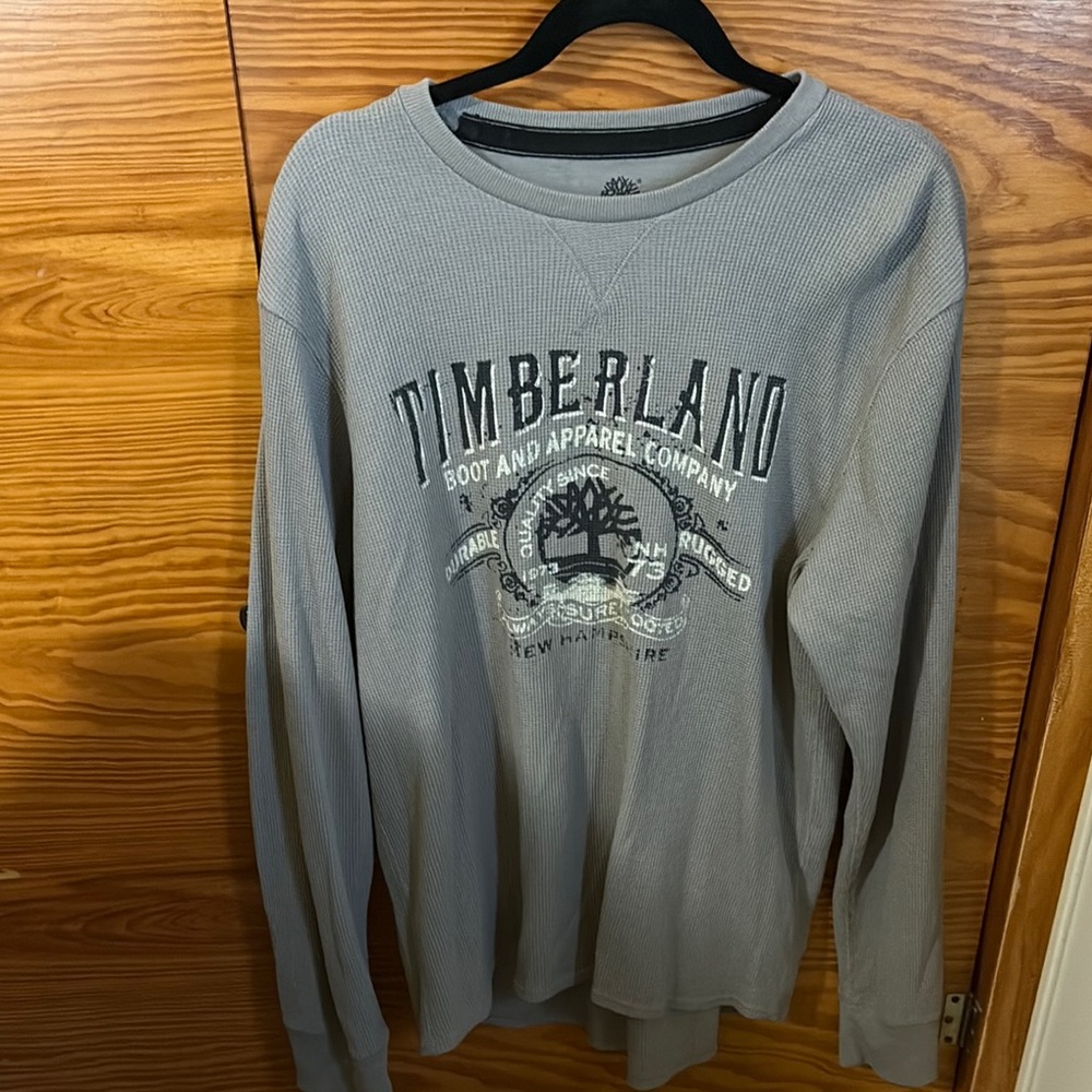 Timberland Gray Long Sleeve Tee with Logo